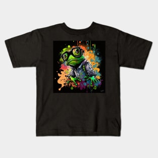 Cosmic Frog Two Splatter Paint Kids T-Shirt